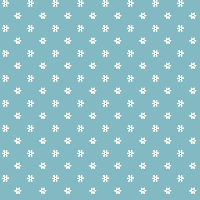 Kimberbell Cottontail Farm Daisy Dot Aqua Fabric From Maywood Studio