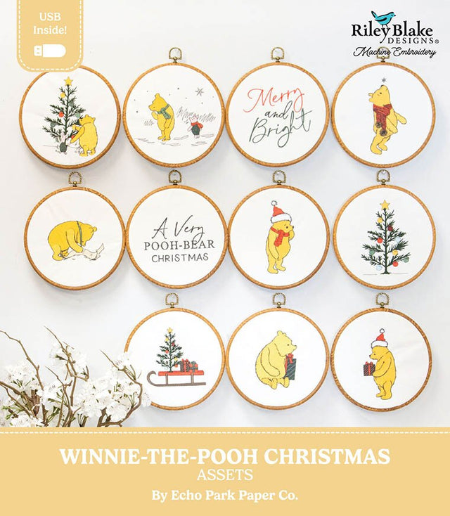 Machine Embroidery Winnie-the-Pooh Christmas Asset Pack
