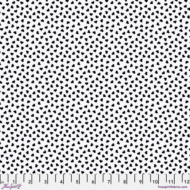 Salty Squares Hearts White Fabric From Salty Hippo Studio