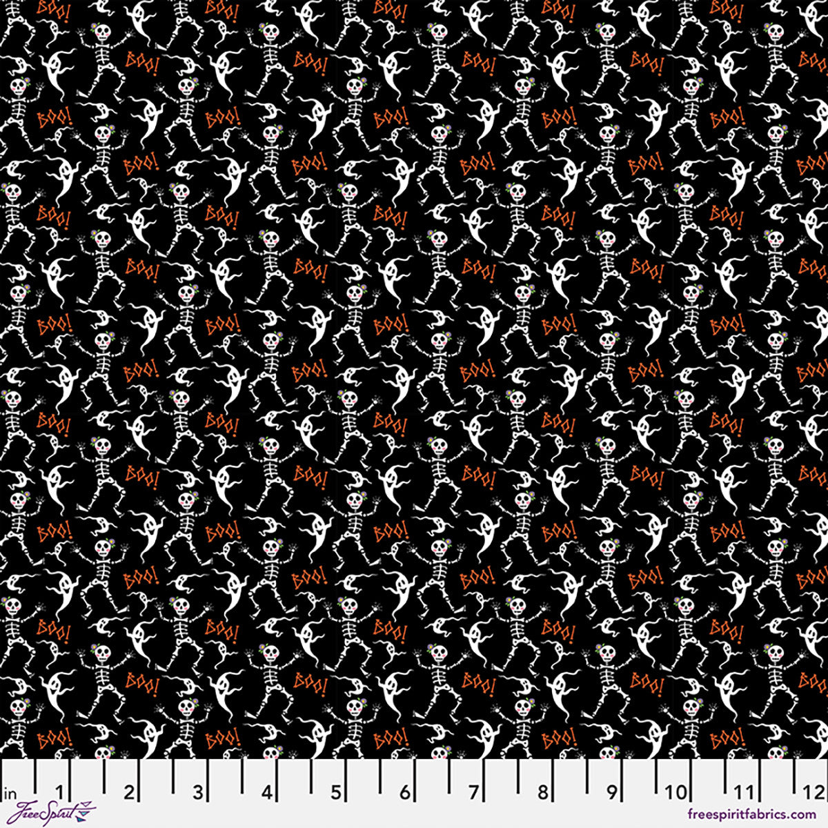 Party at the Haunted Mansion Haunted Dance Party Black Fabric From Mary Engelbreit