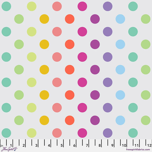 True Colors Graywork Disco Poms Whisper Fabric From Tula Pink