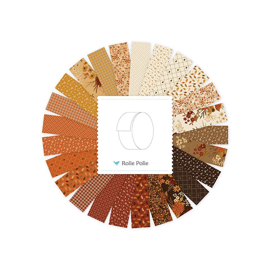 Acorn & Amber 2.5" Rolie Polie (40pc) From Riley Blake Designs
