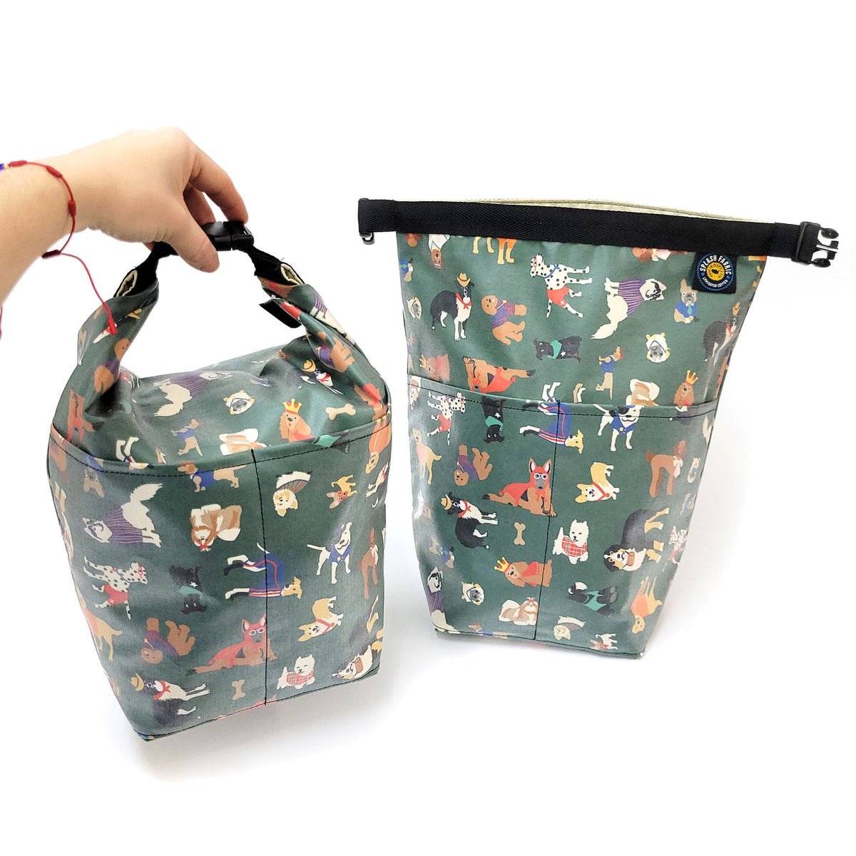 Splash Laminate Cotton Roll Up Bag Dogs