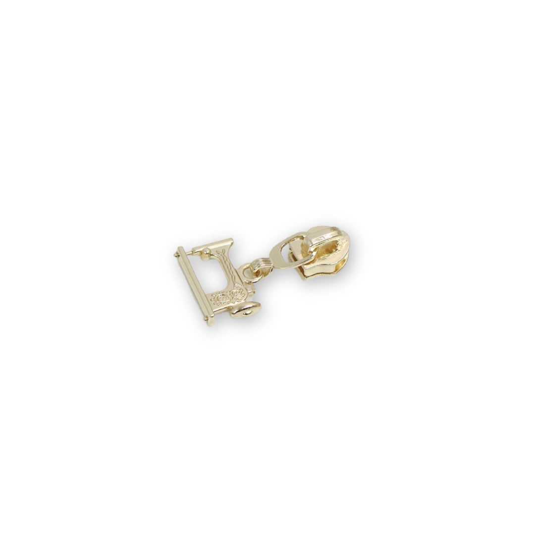 Four 5 Sewing Machine Zipper Pulls Gold