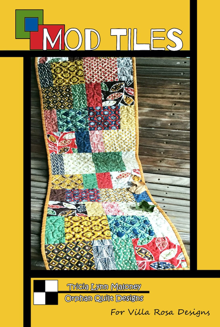 Villa Rosa Designs Mod Tiles Table Runner Pattern